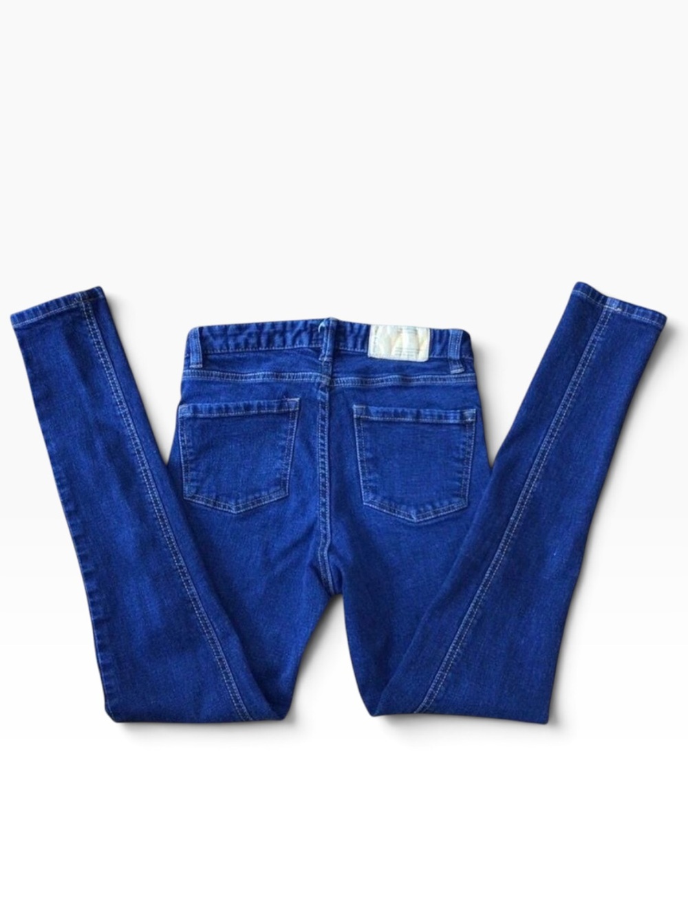 FRANK and Oak Debbie blue jeans skinny high waisted high-rise stretchy size 25